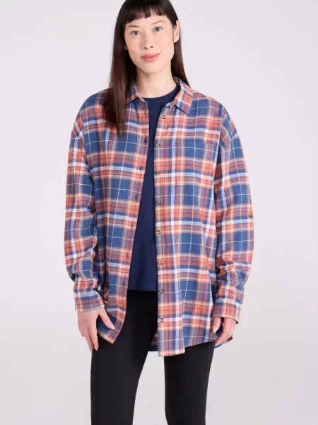 Elm koszula flanelowa o luźnym kroju Navy granatowa