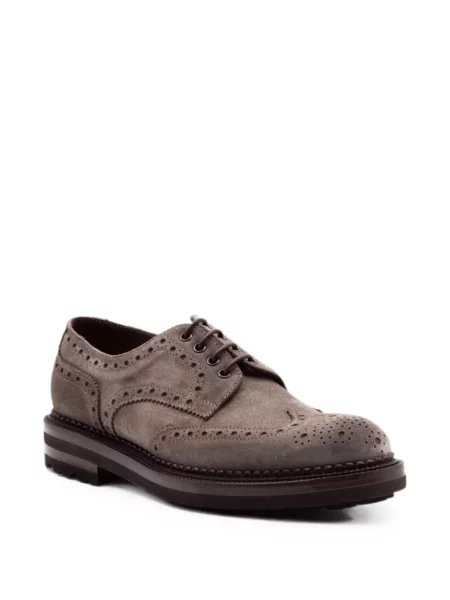 Brogues Green George din piele de căprioară gri