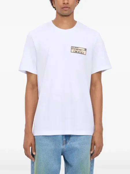 Tricou Msgm cu imagine cu decolteu rotund alb