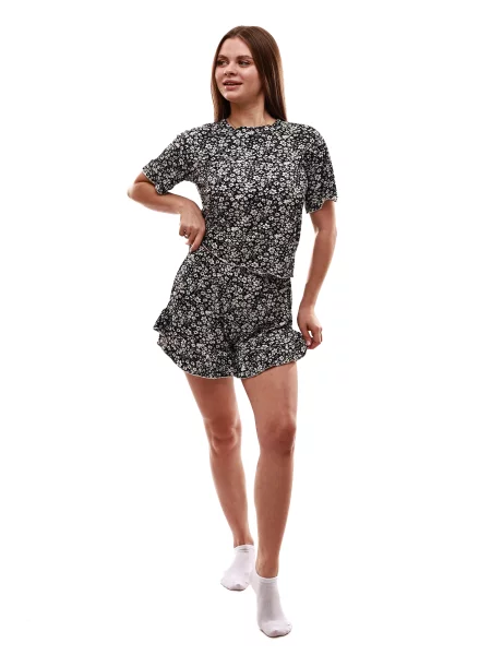 Піжама LUMO віскоза/поліестер чорний