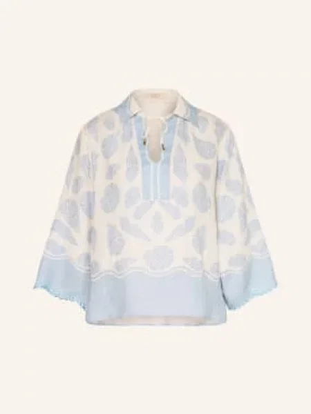 Ivi Collection Bluzka Z Koronką Z Dziurkami weiss