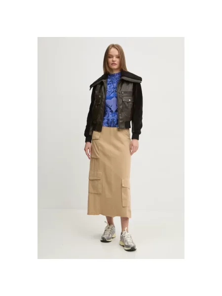 Desigual spódnica PRESTON maxi rozkloszowana beżowy