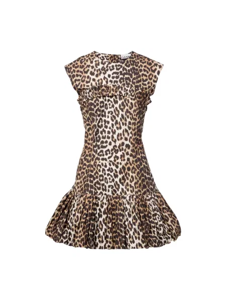 Mała mały sukienka mini Ganni brązowa