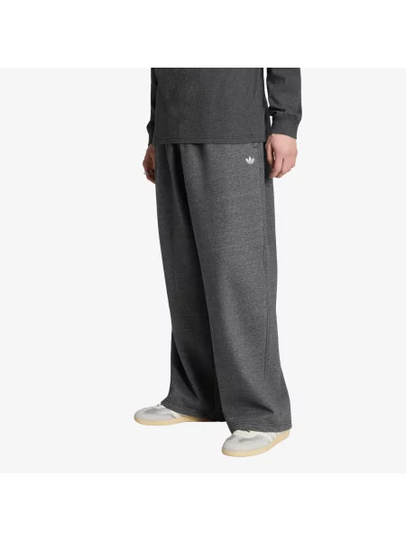 Pantaloni adidas Trefoil Essentials Melange Baggy Open Hem Dark Grey Heather S gri