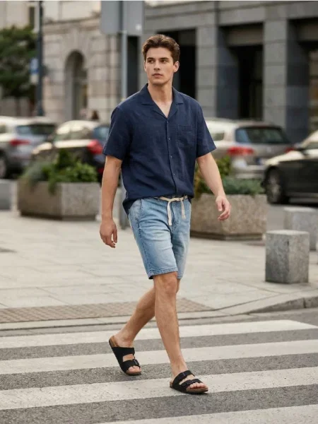 Sinsay Džínové kraťasy slim modrá