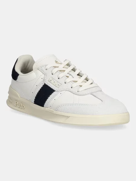 Usnjene superge Polo Ralph Lauren Heritage Aera bela