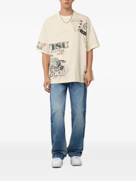 Blugi Evisu cu imagine albastru