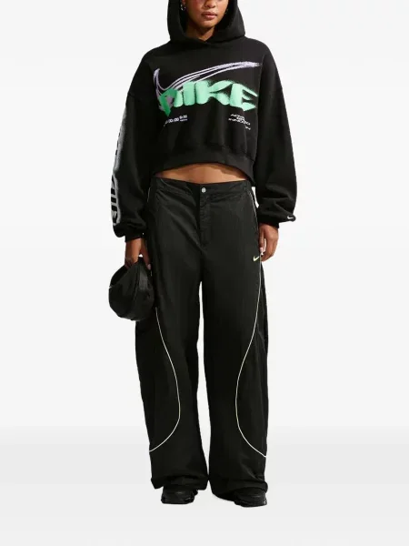 Tricou Nike cu imagine plasă cu talie înaltă albastru