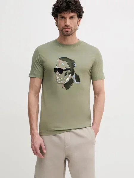 Тениска Karl Lagerfeld с апликация зелено