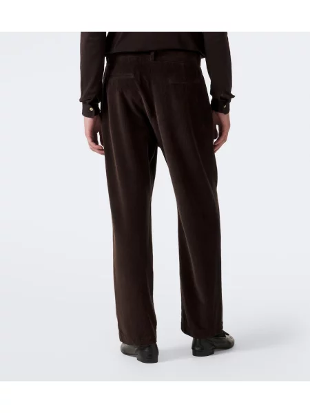 Pantaloni The Row de catifea cord maro