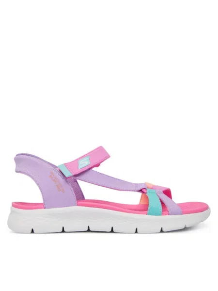 SKECHERS Sandály GO WALK FLEX-LOTS OF S tyrkysová / šeříková / meruňková / pink fialové
