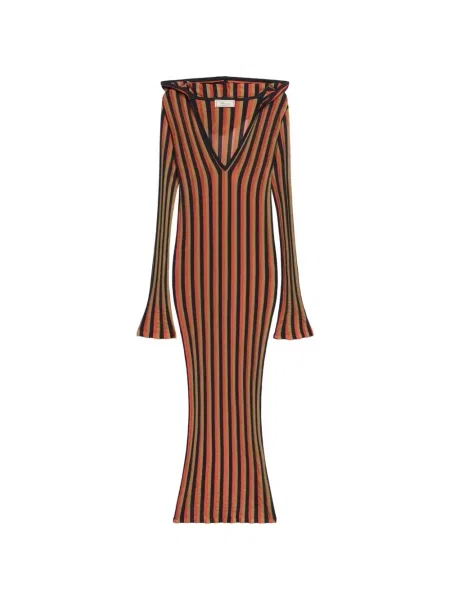 Rochie cu dungi Blumarine cu dungi cu glugă negru