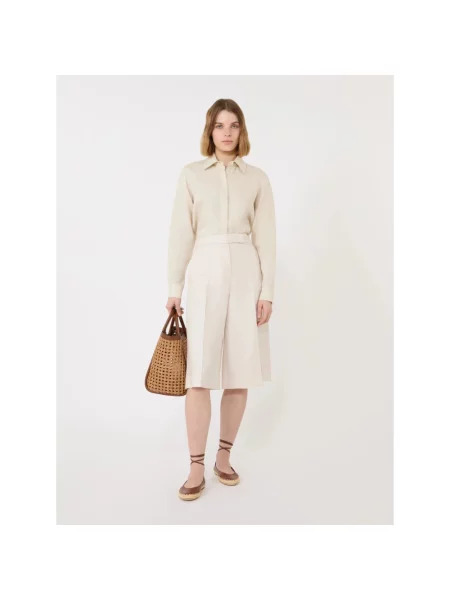 Lniana koszula Max Mara beżowa