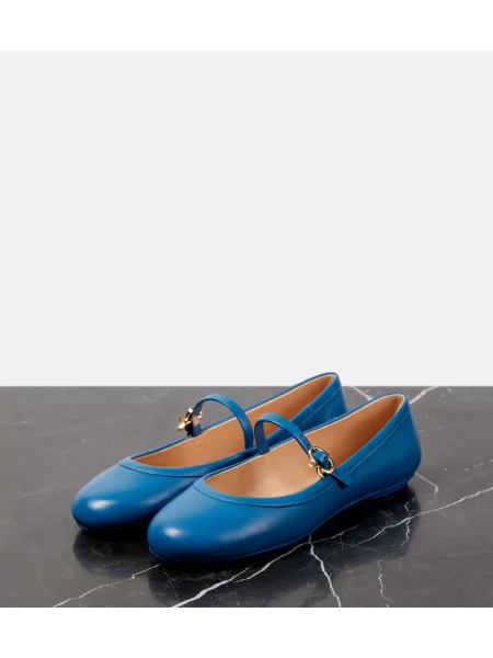 Pantofi cu toc Gianvito Rossi din piele albastru