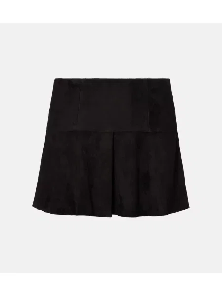 Fustă Isabel Marant din piele de căprioară negru