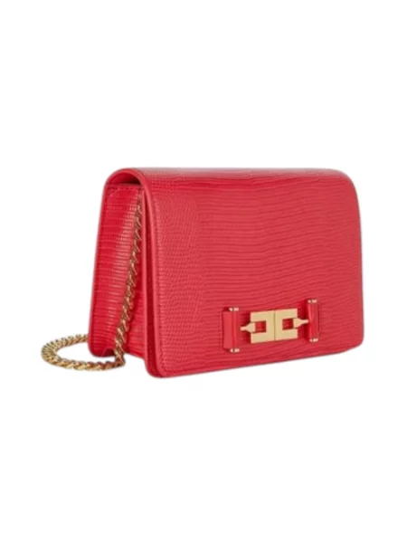 Torebka crossbody Elisabetta Franchi skórzana czerwona