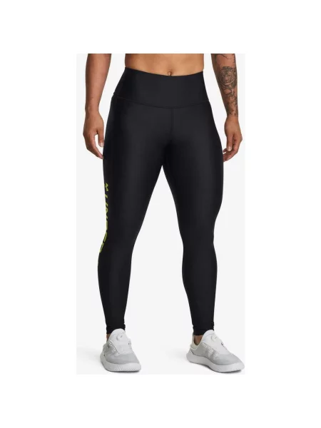 Legginsy Under Armour HeatGear Logo o pełnej długości czarno-zielone XS zielone