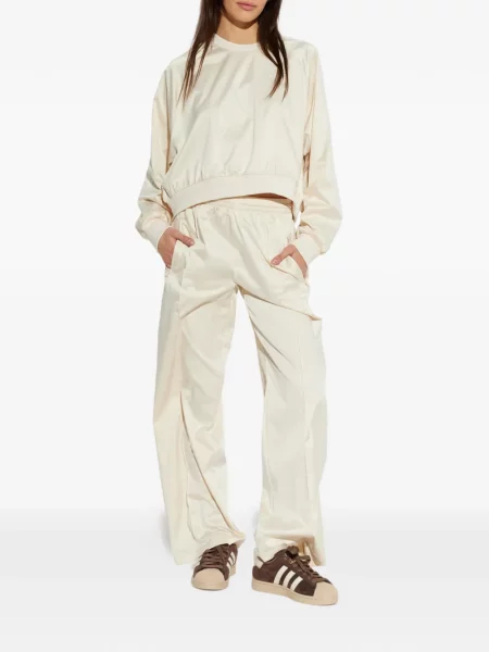 Pantaloni Adidas cu șireturi din dantelă maro