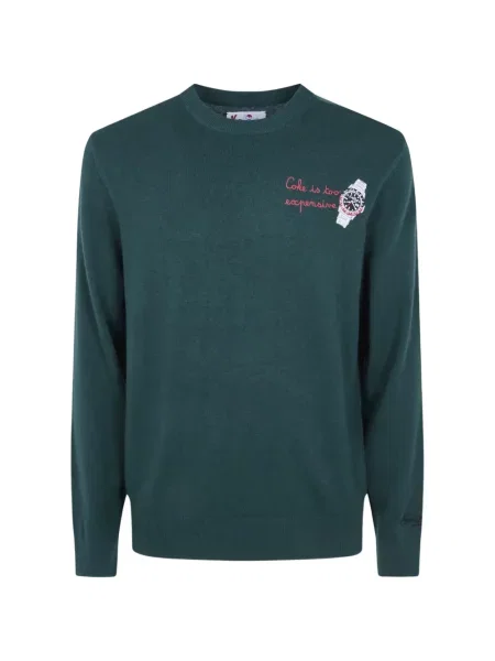 Ceas Mc2 Saint Barth cu broderie de lână cu decolteu rotund verde