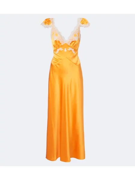 Rochie maxi Dôen din satin portocaliu