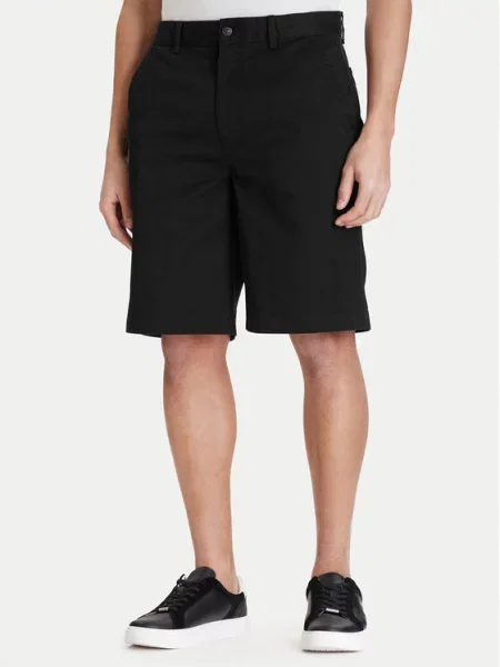 Calvin Klein Jeans Kratke hlače iz tkanine Baggy Fit črna