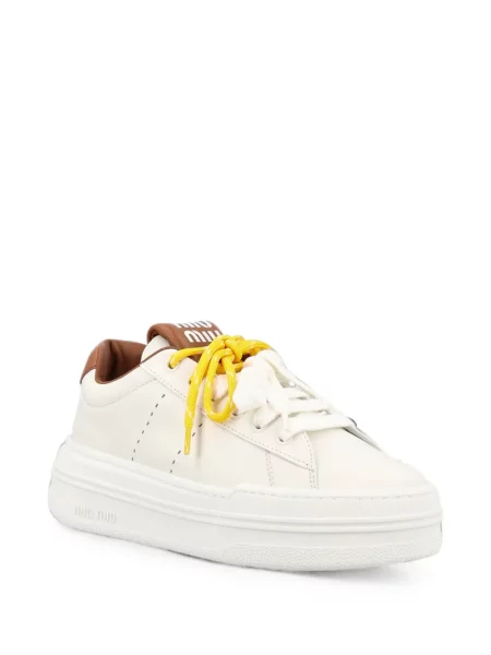 Sneakerși Miu Miu din piele cu autograf