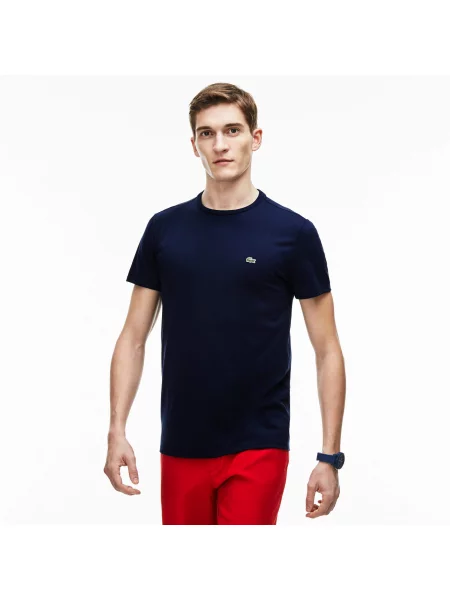 Lacoste футболка з круглим вирізом синя