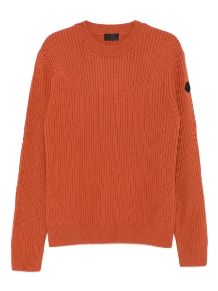 Pulover Moncler cu decolteu rotund portocaliu