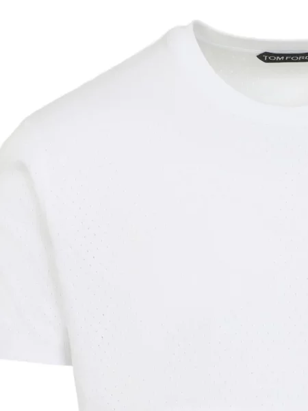 Tricou Tom Ford cu decolteu rotund scurt alb