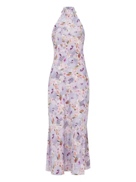 Rochie Balmain cu gât halter de costum violet