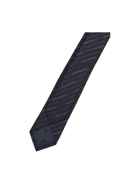 Krawat Emporio Armani z logo niebieski