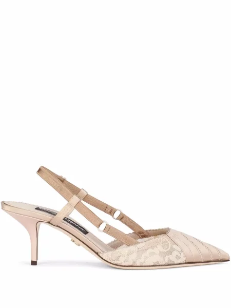 Pantofi cu toc Dolce & Gabbana din satin slingback