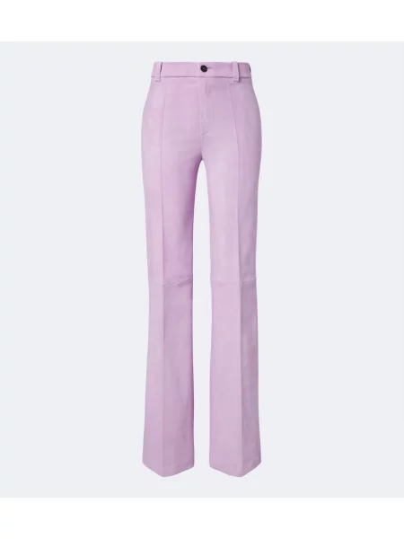 Pantaloni Stouls din piele de căprioară violet