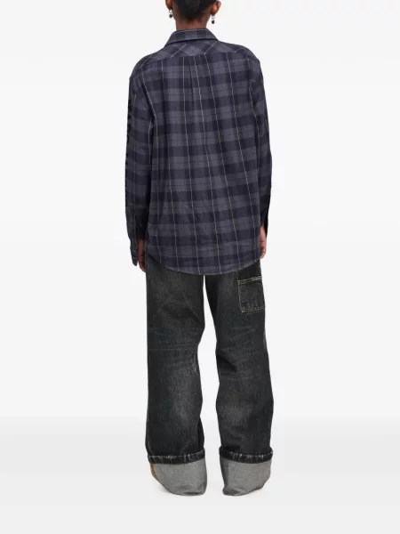Cămașă Marc Jacobs în carouri de flanelă violet