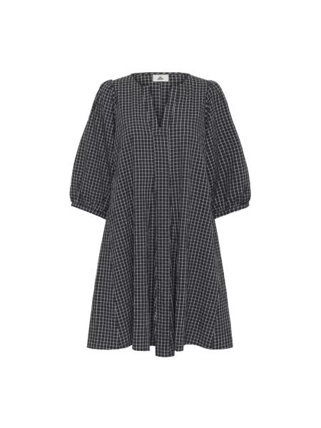 Lniana sukienka Karen By Simonsen garniturowa szara