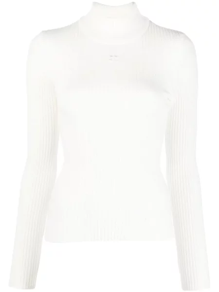 Top Courreges tricotate alb