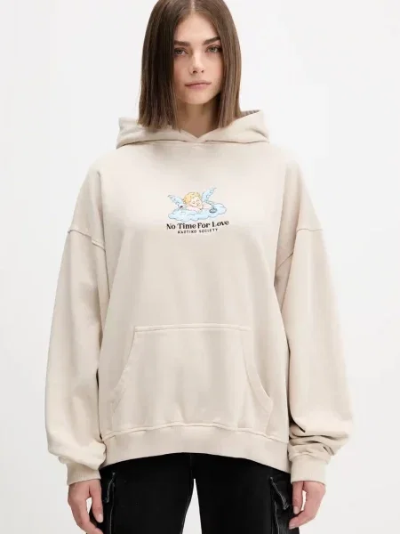 Кофта Kaotiko з капюшоном з аплікацією бежевий