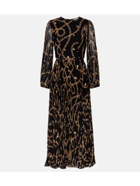 Костюм миди рокля Zimmermann с принт до коляното черно