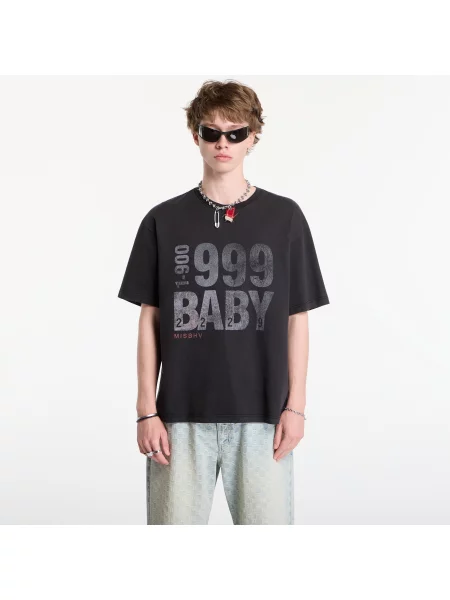 Póló MISBHV Baby T-Shirt UNISEX Washed Black XL fekete
