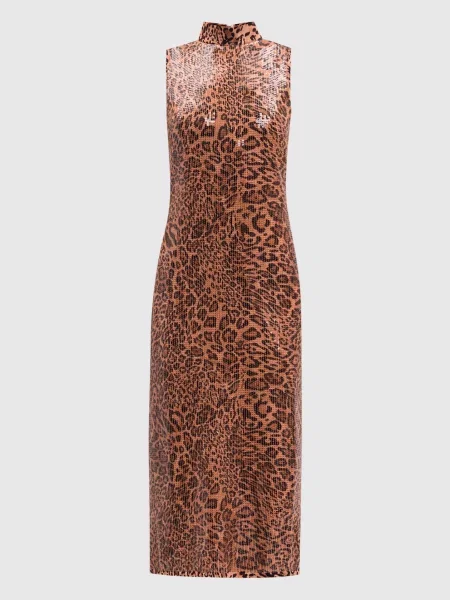 Сукня міді в анімалістичний принт Twinset коричнева