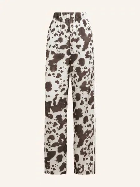 Adidas Originals Tréninkové Kalhoty Originals Satin Wide Leg Ze Saténu tmavě / krémová hnědá