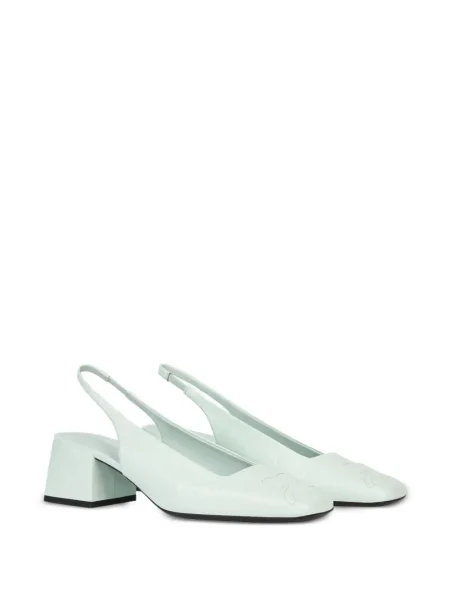 Pantofi cu toc Courreges slingback verde
