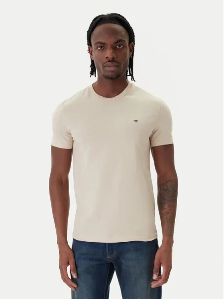 Tommy Jeans Tricou crem / murdar alb