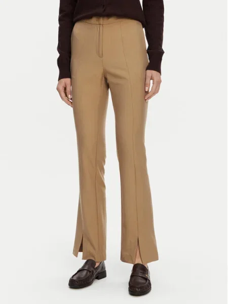 Pantaloni Sandras femei evazati high waist verde