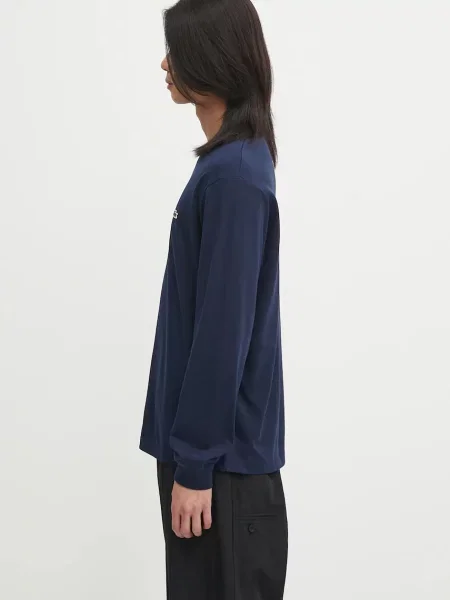 Tricou cu mânecă lungă Lacoste clasic albastru