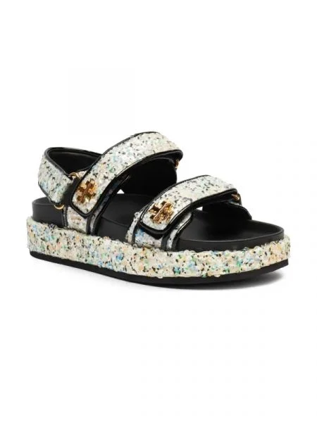 TORY BURCH Sandale KIRA cu adaos de piele bej
