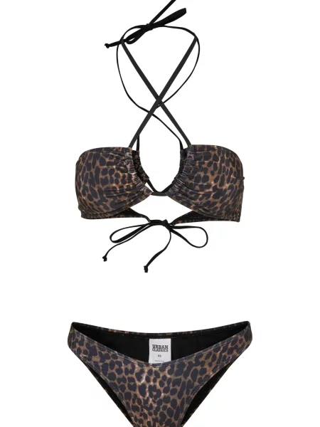 Urban Classics Costum de baie două piese brocart negru