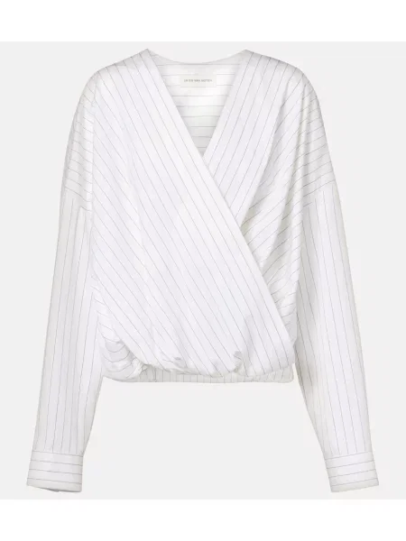 Top Dries Van Noten cu dungi albastru