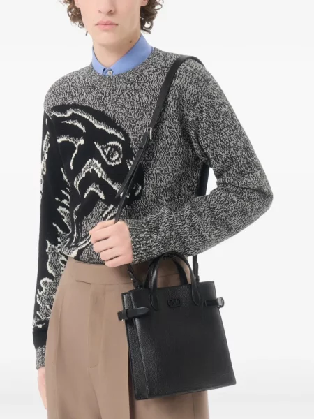 Geantă Valentino Garavani din piele negru