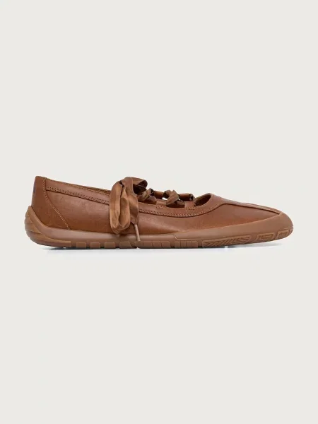 Camper balerini din piele Peu Path+ maro
